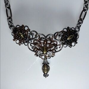 NWOT Carolyn Pollack 3 Metal Designer Magnetic Close Necklace & Enhancer